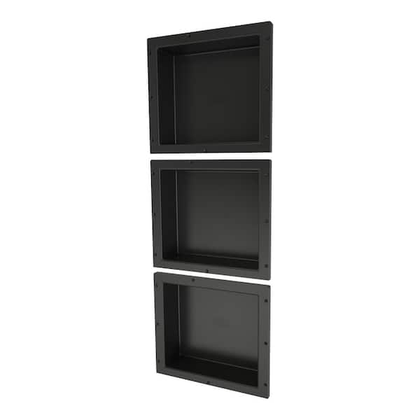 Tile Redi Redi Niche 16 in. x 42 in. Triple Shower Niche Set in Black