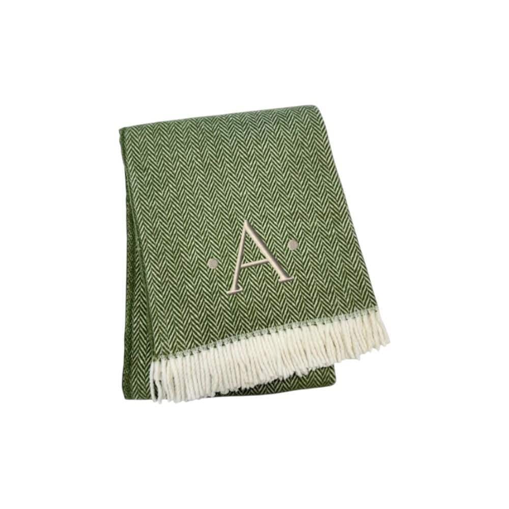 Moss Green, White Herringbone Cotton Blend Throw Blanket price history on PriceWatchPro