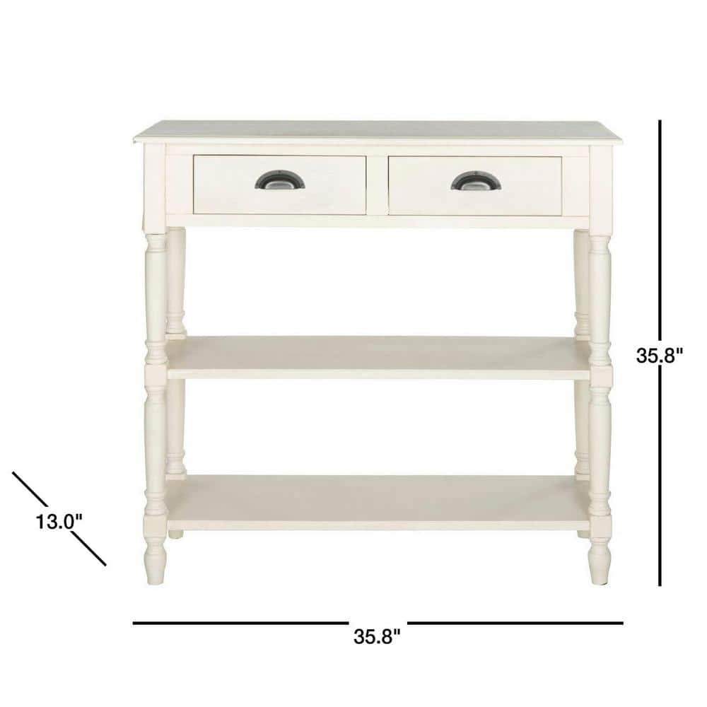 White Pine Spindle Leg Console Table with Storage