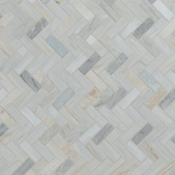 MSI Angora Herringbone 12 in. x 12 in. Polished Marble Floor and Wall Tile (1 sq. ft./Each)