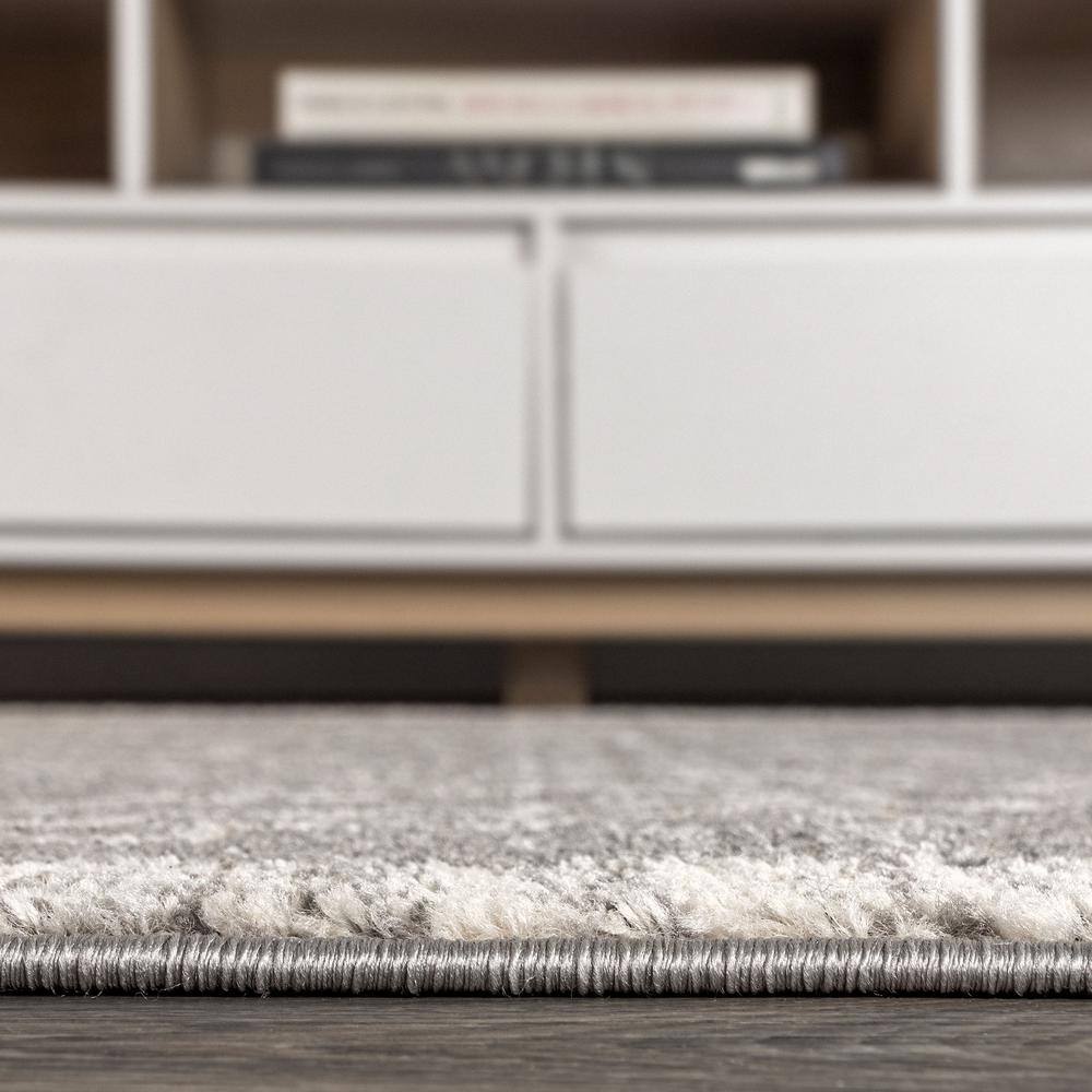 Reversible Geometric Gray Synthetic 3x5 Area Rug