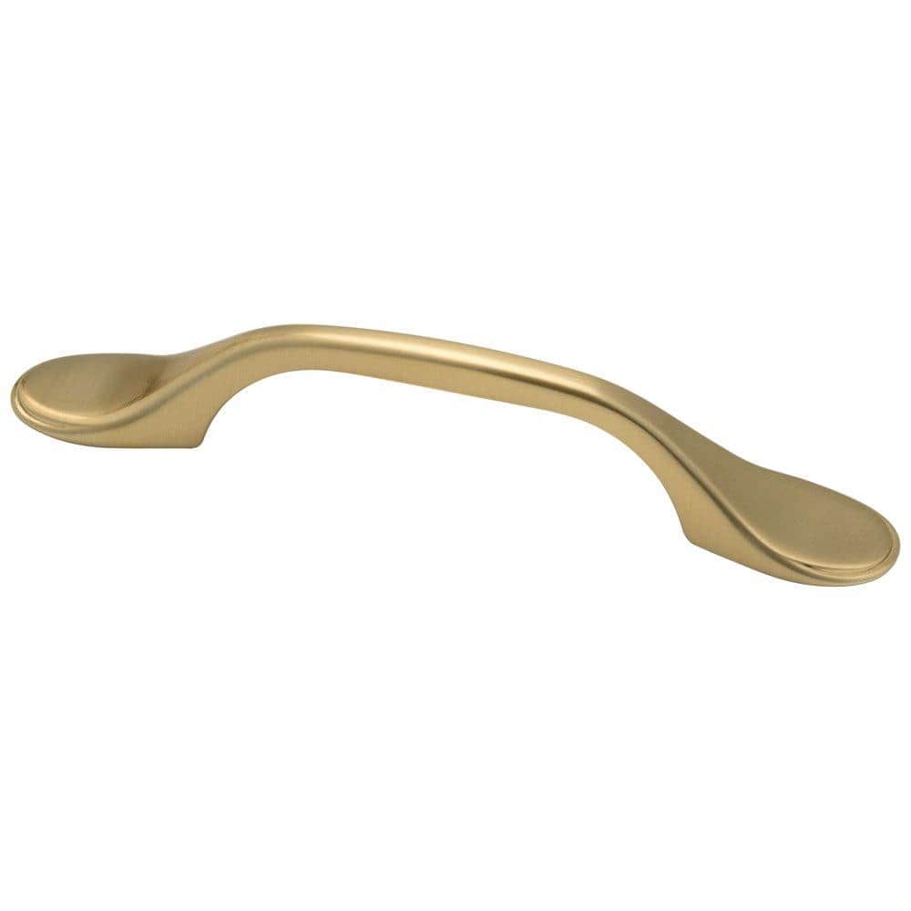 Modern 3 in. (76mm) Soft Brass Spoon Foot Cabinet Drawer Pull