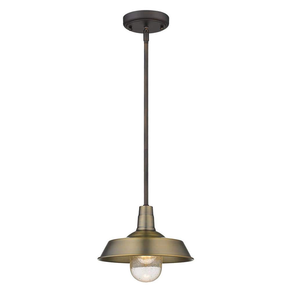 Burry Contemporary Brass and Glass 8" Island Pendant Light