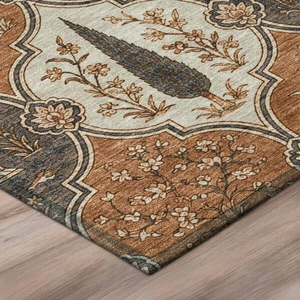 Chantille Machine Washable Indoor/Outdoor Abstract ACN3018 Rust 5 ft. x 7 ft. 6 in. Area Rug