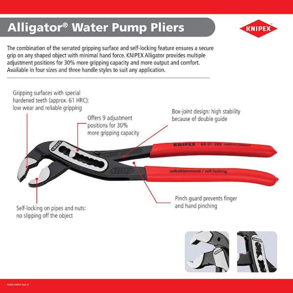 KNIPEX Heavy Duty Forged Steel 7-1/4 in. Alligator Pliers with 61