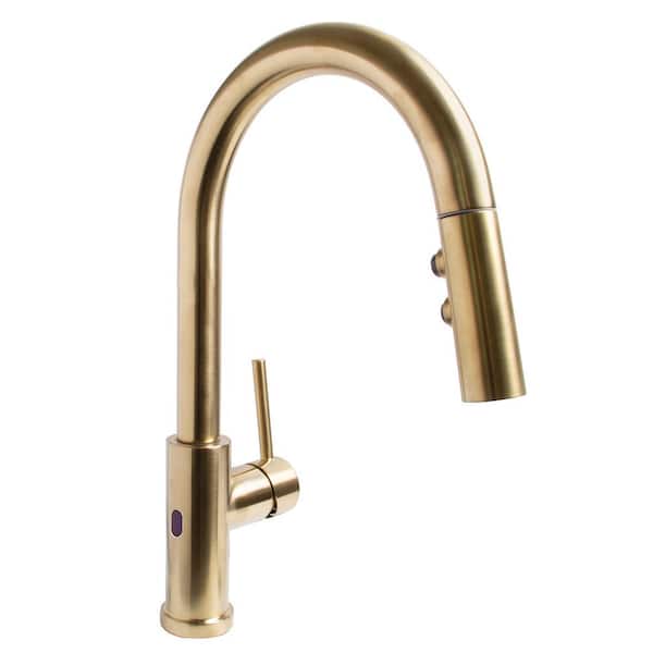 Speakman Neo Single Handle Touchless Pull Down Sprayer Kitchen Faucet in Brushed Bronze