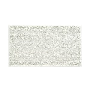 Astor Chenille 17 in. x 24 in. White Polyester Non-Slip Rectangle Bath Mat