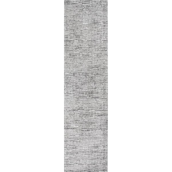 nuLOOM Sherill Modern Ripples Gray 3 ft. x 20 ft. Runner Rug