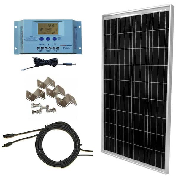 WindyNation 100-Watt 12-Volt Off-Grid Polycrystalline Solar Starter Kit with LCD Charge Controller