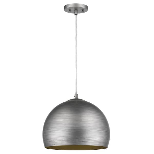 60-Watt 1-Light Weathered Pendant Light with Metal, No Bulbs Included