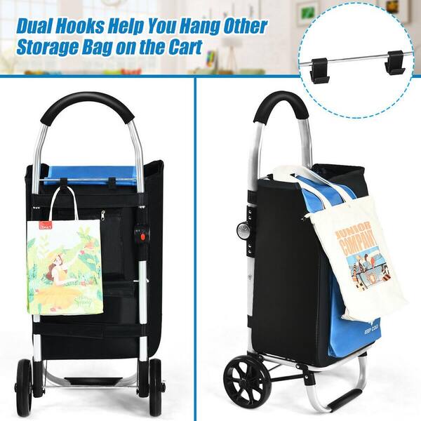 Strong Large Wheel Shopping Trolley Cart Essential Folding Durable Basket Bag 
