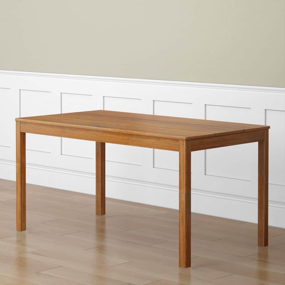 Davie Modern Pecan Wood 60 in. 4 Leg Base Dining Table Seats 6