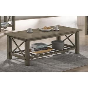New Classic Furniture Vesta 47 in. Gray Rectangle Wood Coffee Table with 1 Shelf