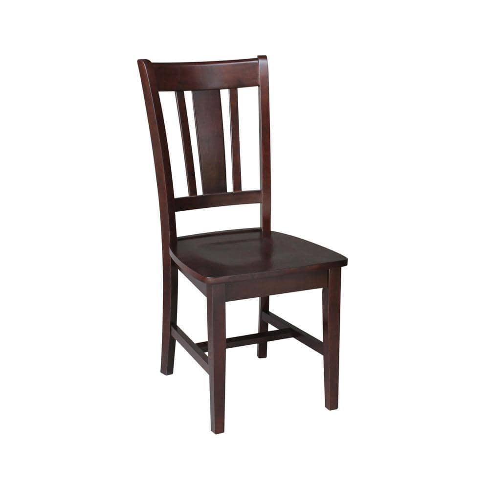 San Remo High Slat Back Solid Parawood Side Chair in Rich Mocha
