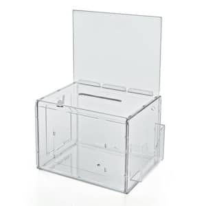 Extra Large Acrylic Lottery Box with Lock and Key, Clear