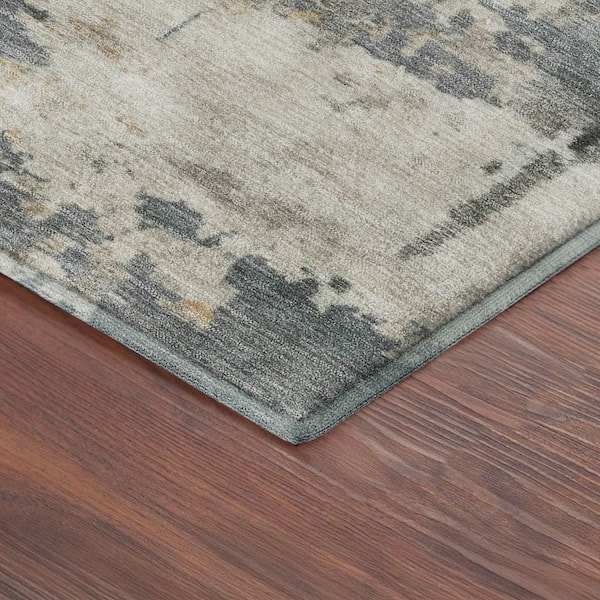 Mayfield Premium Machine Washable Abstract AMF2362 Basil 8 ft. x 10 ft. Area Rug