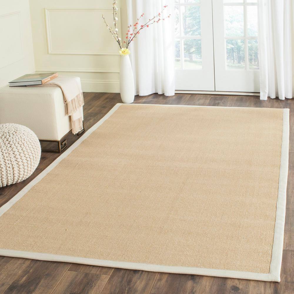 Maize and Wheat 9' x 12' Sisal Area Rug with Cotton Border
