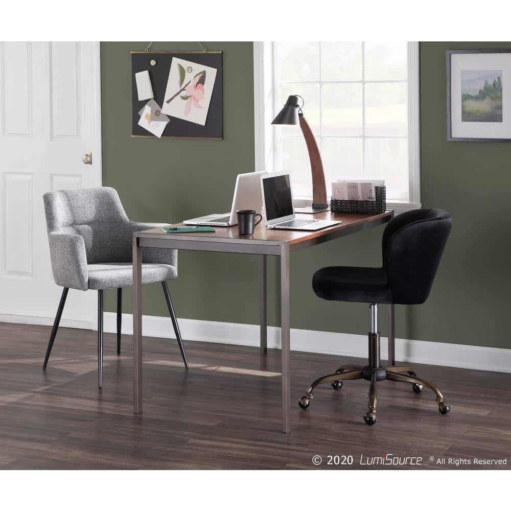 Industrial Black and Brown Rectangular Wood Dining Table