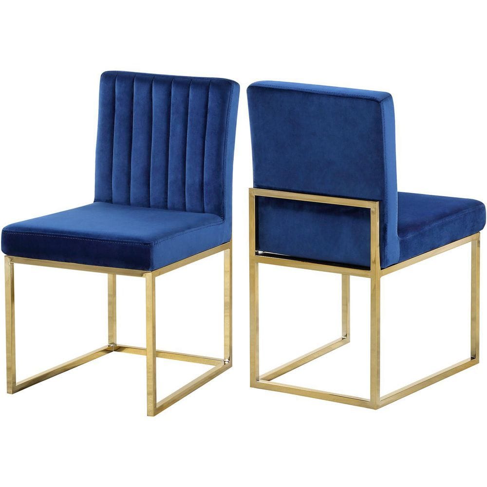 38 in.H Blue Finish High Upholstered Back Armless Dining Chair with Velvet Seat Material price history on PriceWatchPro