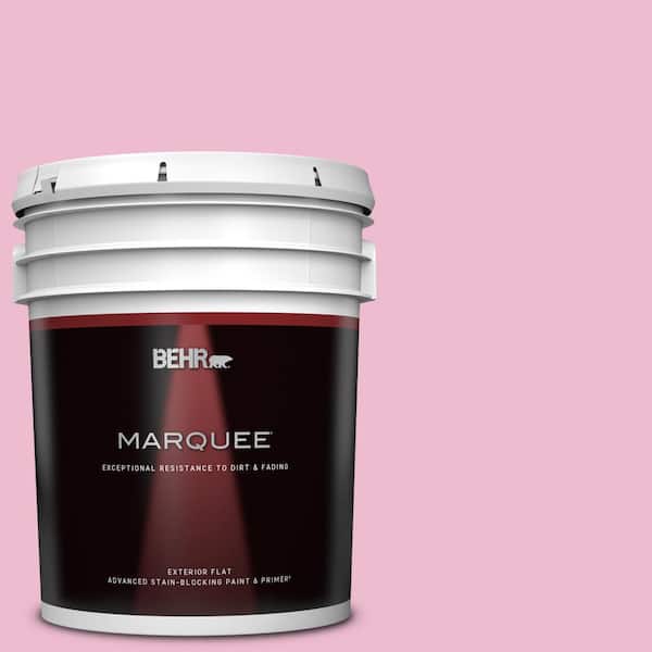 BEHR MARQUEE 5 gal. #P130-2A Dainty Pink Flat Exterior Paint & Primer