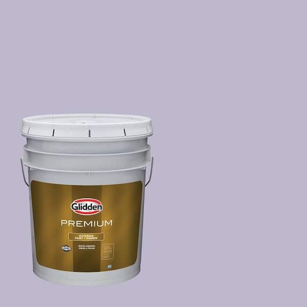 Glidden Premium 5 gal. PPG1175-4 Wild Lilac Flat Exterior Latex Paint