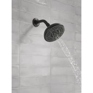 8-Spray Patterns 1.75 GPM 5.94 in. Wall Mount Fixed Shower Head in Matte Black