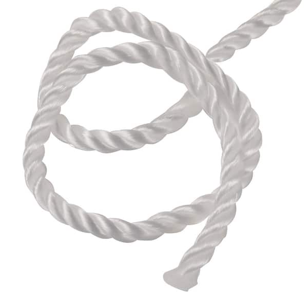 Everbilt 3/8 in. x 100 ft. White Twisted Polypropylene Rope 73237 - The  Home Depot