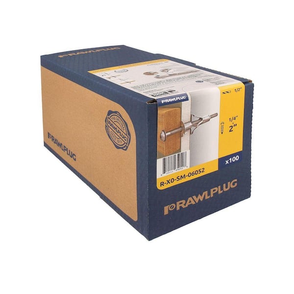 RAWLANCHOR #14x2 in. Zinc-Plated Phillips Hollow Drywall Screws Anchor 120 lb. (100-Pack)