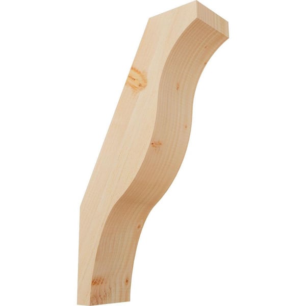 Ekena Millwork 5 1/2"W x 14"D x 26"H Funston Smooth Knee Brace, Douglas Fir