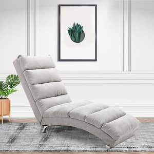 Gray Linen Massage Chaise Lounge Indoor Chair