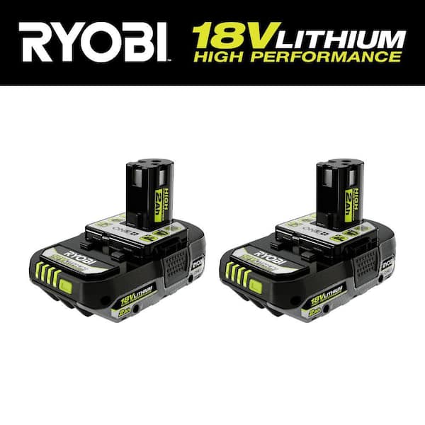 RYOBI ONE+ 18V HIGH PERFORMANCE Lithium-Ion 2.0 Ah Compact Battery (2-Pack)