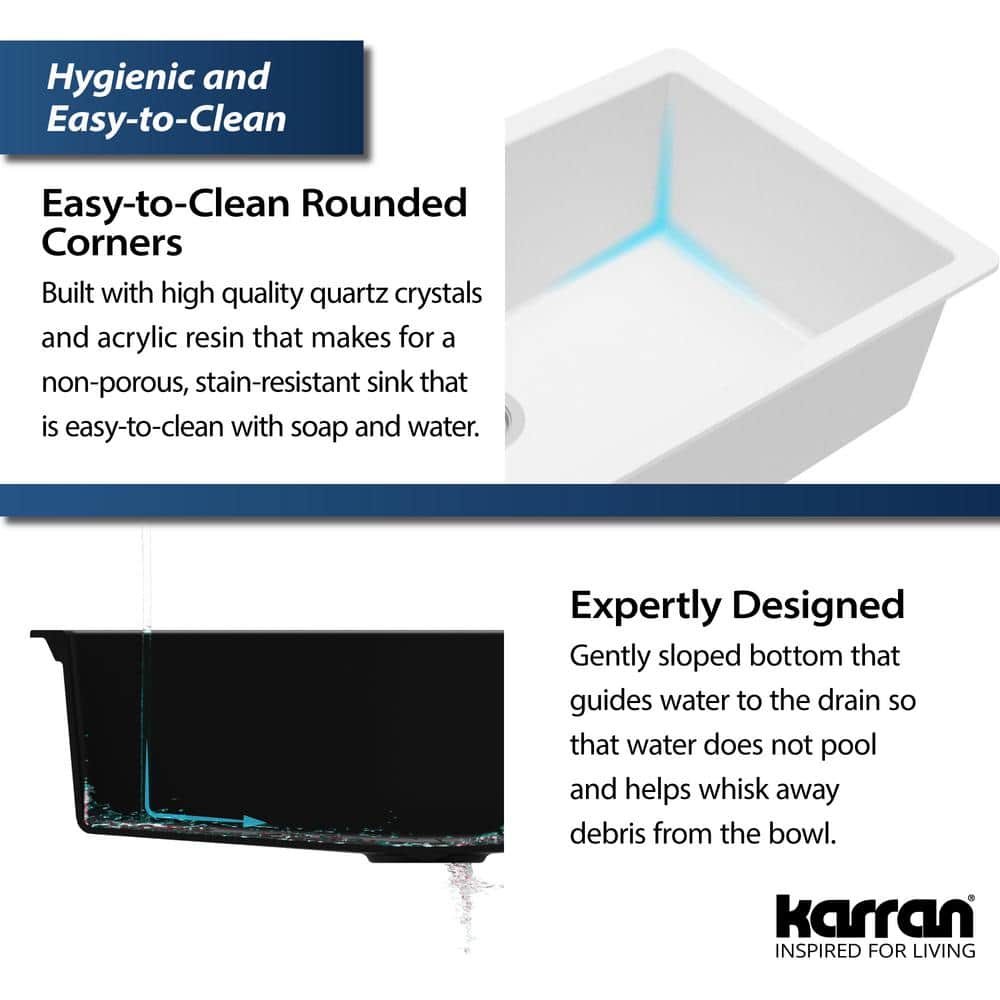 White Quartz Large Single Bowl Undermount Kitchen Sink