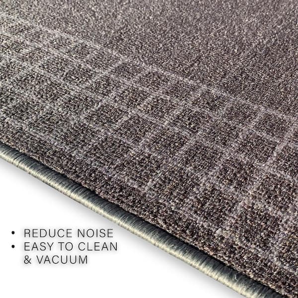 Checkered Border Gray 31 in. W x 44 ft. L Runner Rug/Stair Runner 114.4 sq. ft.
