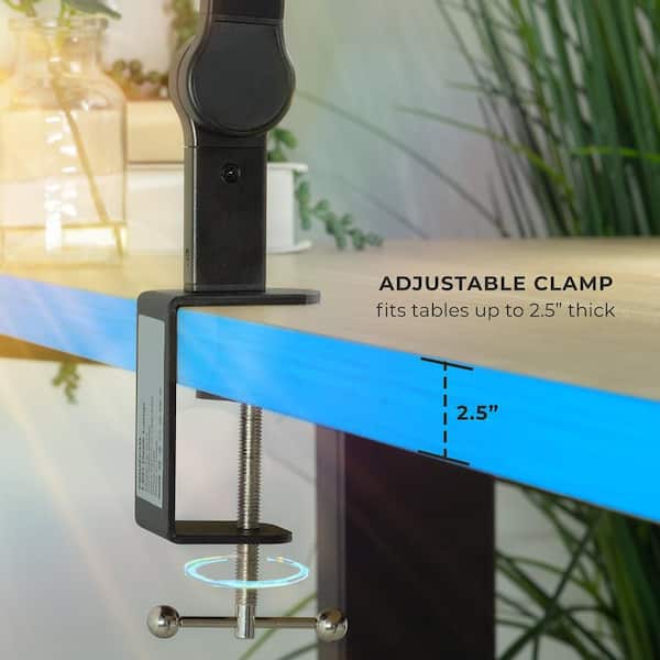 mount-it! 29 in. Black Dimmable LED Desk Lamp with Adjustable