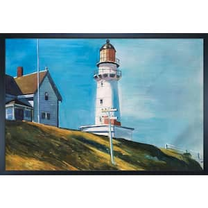 Light at Two Lights by Edward Hopper Studio Black Wood Framed Architecture Oil Painting Art Print 25.5 in. x 37.5 in.