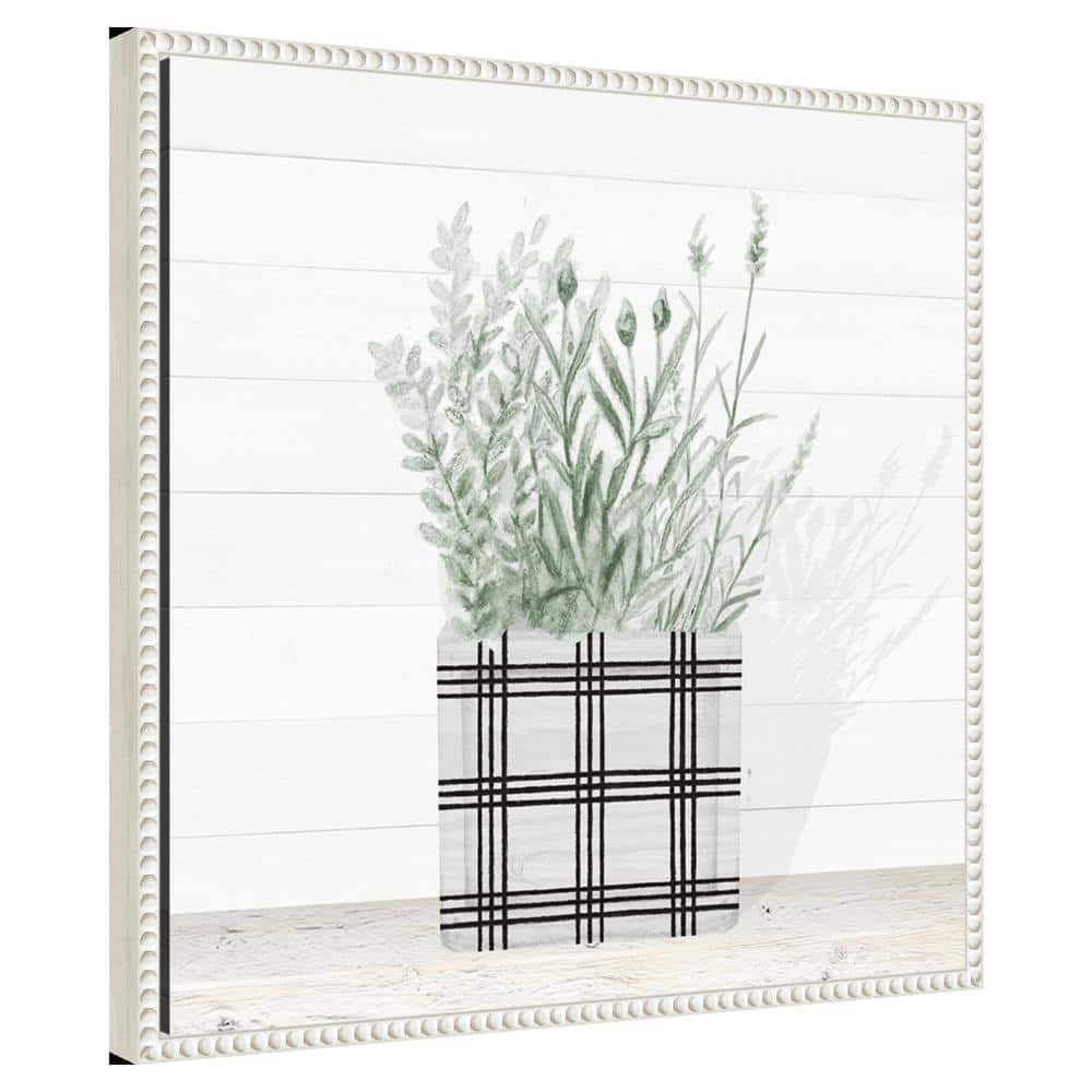Lavender Blossom in Modern Pot II White Canvas Wall Art