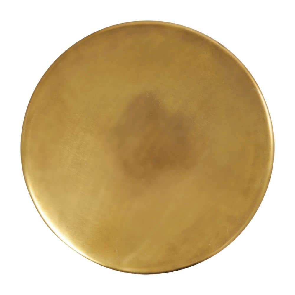 Gold Aluminum Round Pedestal Accent Table, 19"