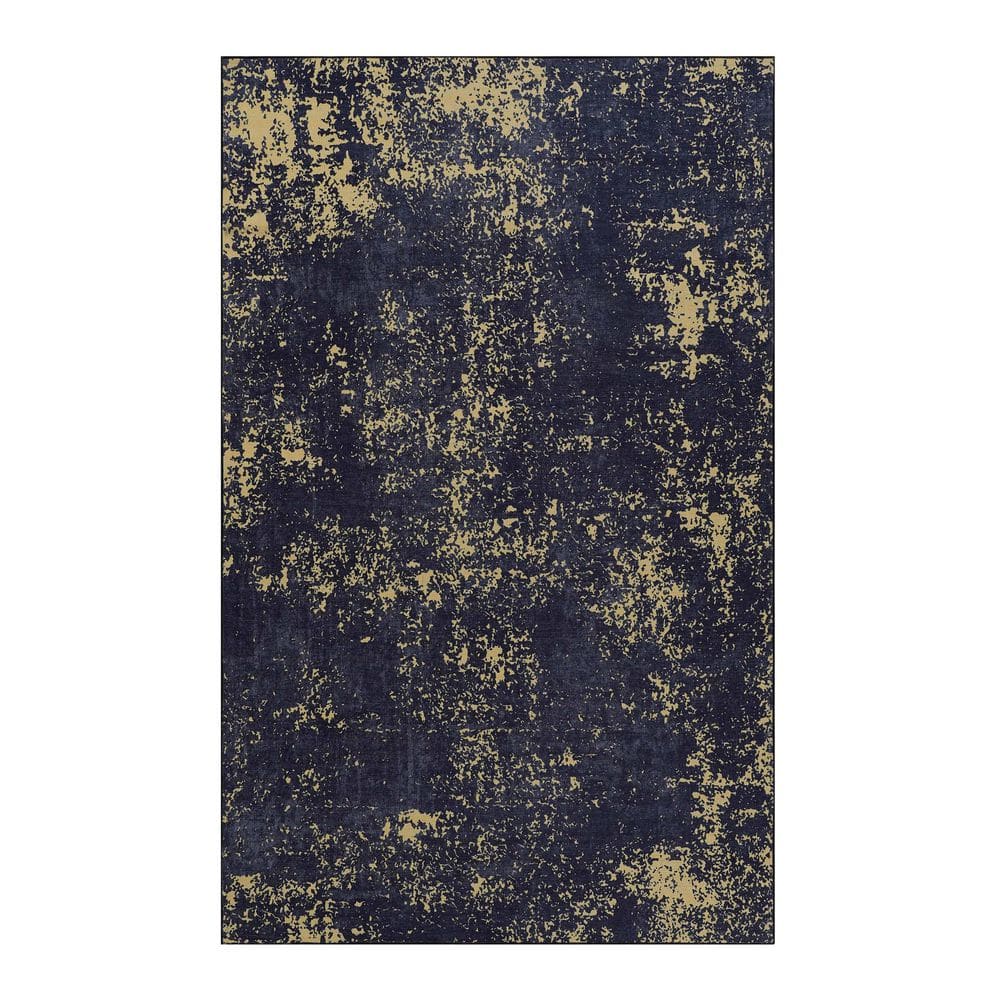 9 ft. x 12 ft. Black Gold Abstract Washable for Bedroom, Dining Room, Living Room Area Rug price history on PriceWatchPro