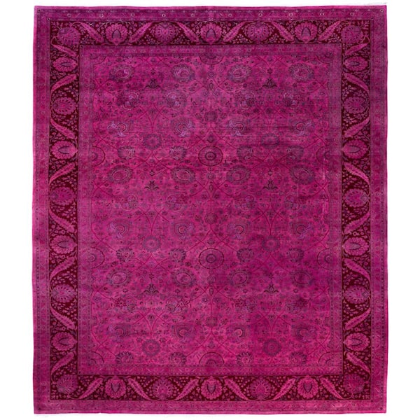 Fine Vibrance Pink 10 X 14 Hand-Knotted Wool Indoor Area Rug