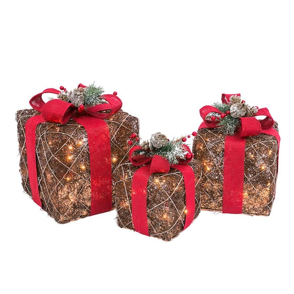 Christmas Nesting Gift Boxes Square Christmas Stacked Gift Box with Lids in  3 Assorted Sizes for Gift Giving Holiday Decorative - Walmart.com