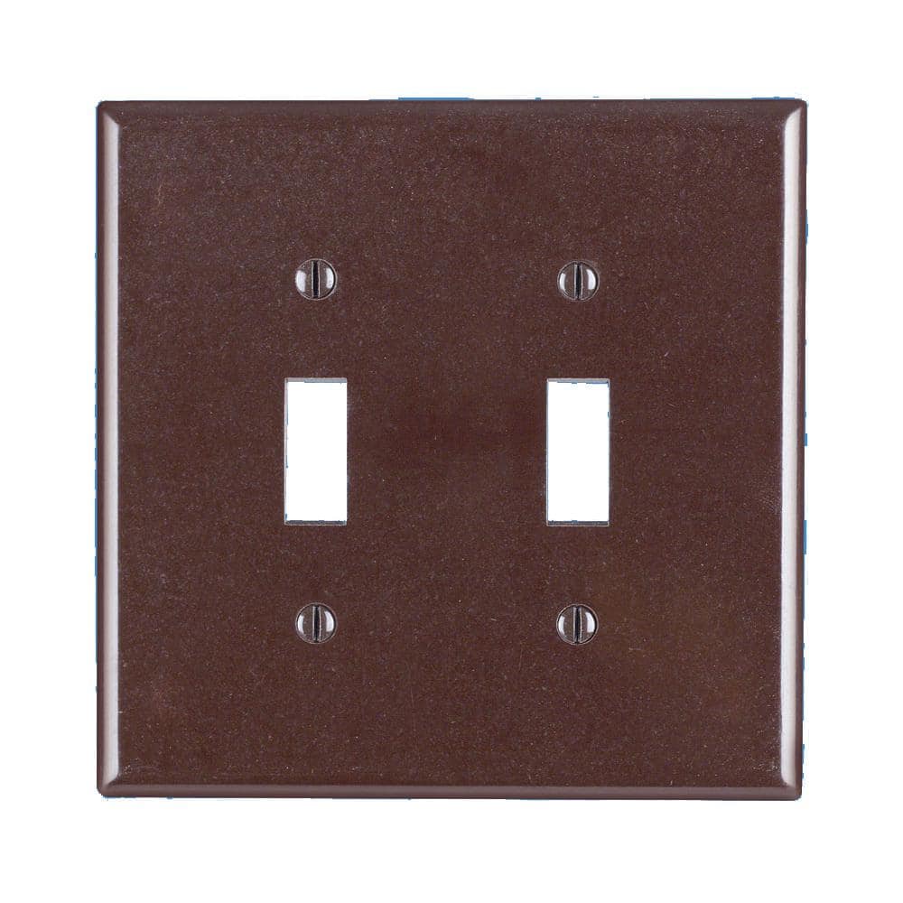 Brown Thermoset 2-Gang Toggle Switch Wall Plate