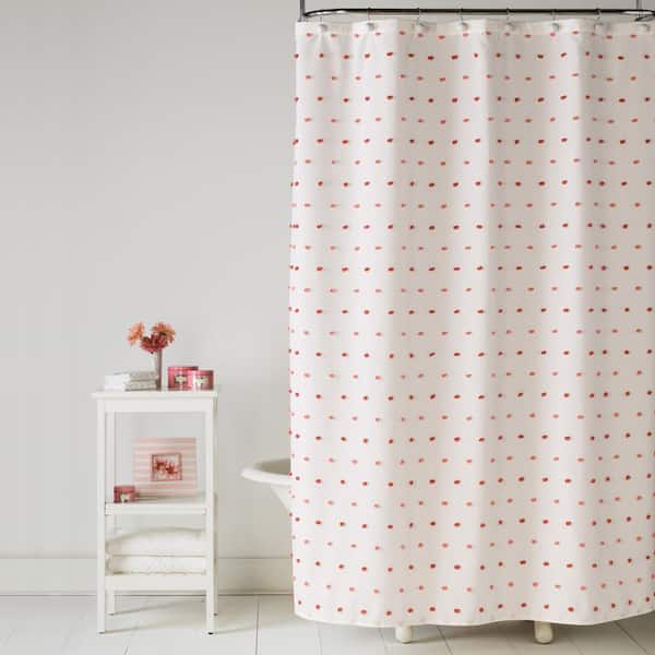 Colorful Dot 72 In Pink Shower Curtain, Pink Black And Grey Shower Curtain