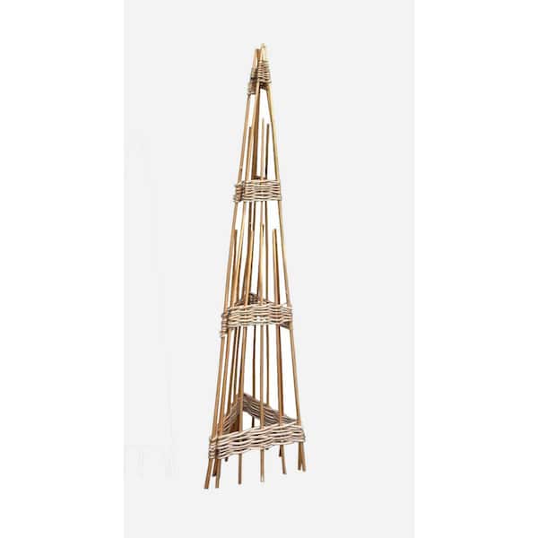 MGP 60 in. H Debarked Willow Foldable 3 sided Obelisk Trellis