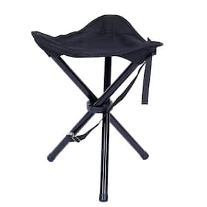 Folding Tripod Stool Outdoor Portable Camping Lightweight Fishing Chair Black