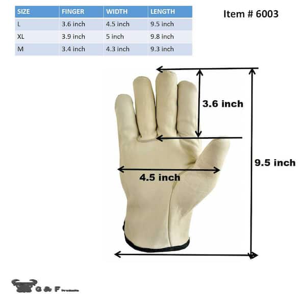Hands on Lp4330-xl, Mens Premium Cow Split Double Leather Palm Work Glove, Men's, Size: One size, Brown