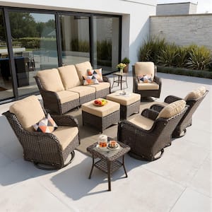 weaxty W Nerium 9-Piece Wicker Outdoor Patio Conversation Set with