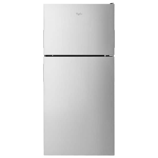 Whirlpool  cu. ft. Top Freezer Refrigerator in Stainless Steel  WRT348FMES - The Home Depot