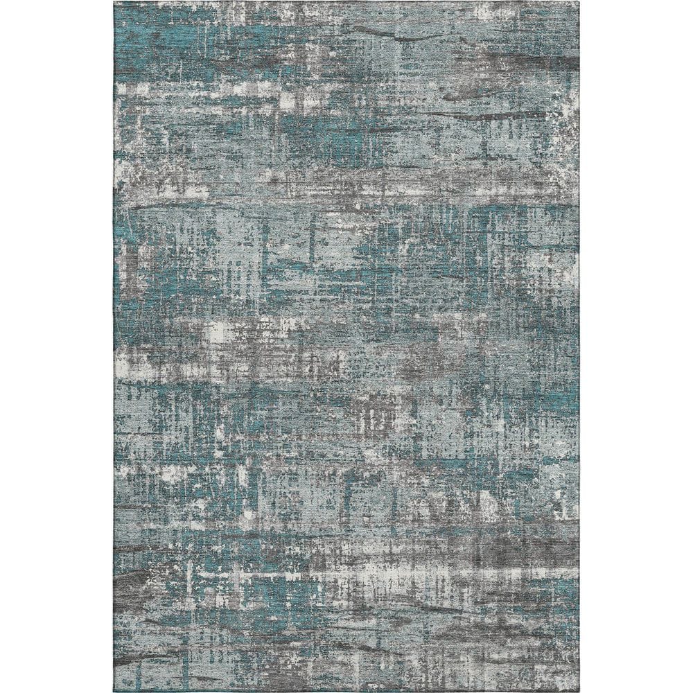 Mayfield Premium Machine Washable Abstract AMF1969 Teal 5 ft. x 7 ft. 6 in. Area Rug price history on PriceWatchPro