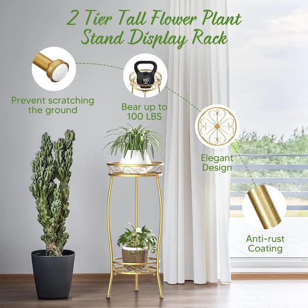 Travelwant Hanging Plant Stand Heavy Duty Metal Flower Plant Pot