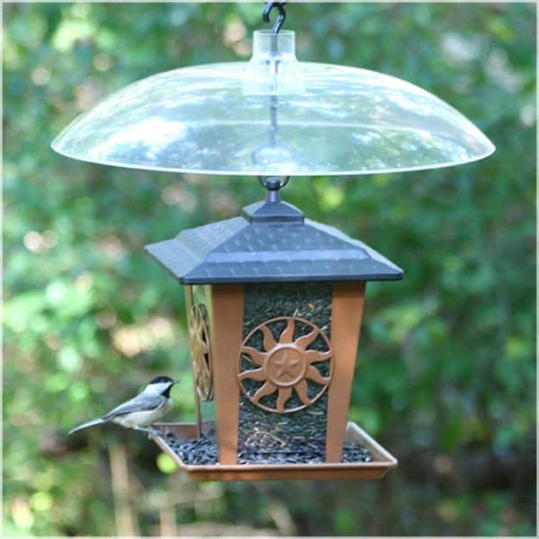 16 in. Transparent Squirrel Guard- Protective Dome Cover for Hanging Bird Feeders